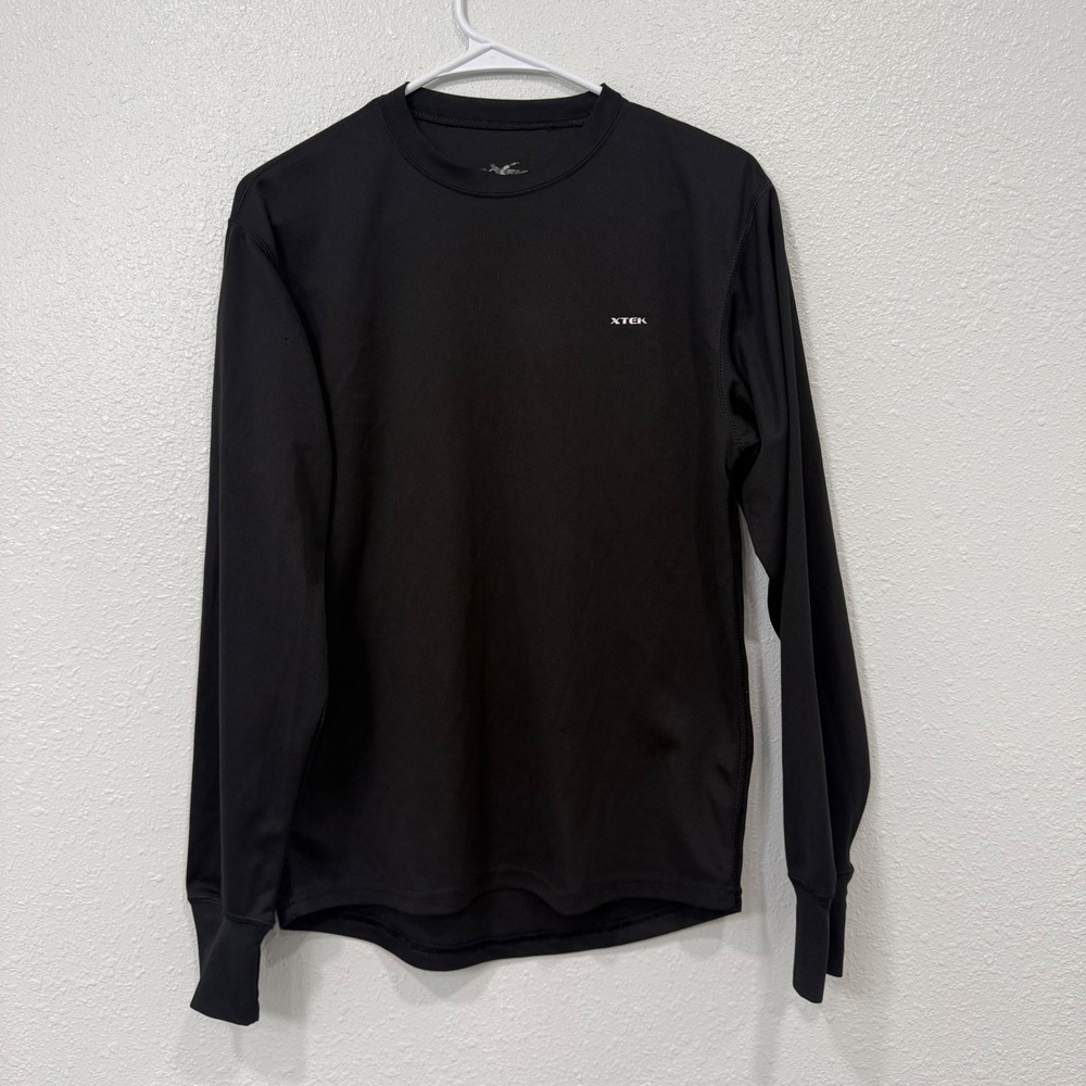 XTEK Mens Long Sleeve Performance Shirt Black Mesh Activewear Top RN73469 Size M